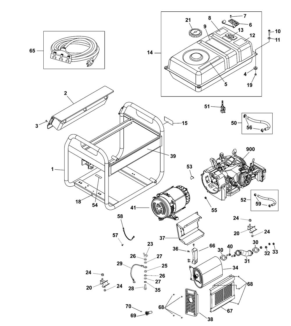 Main Unit (80111480) Diagram and Parts List for 030728-05  Briggs and Stratton Generator